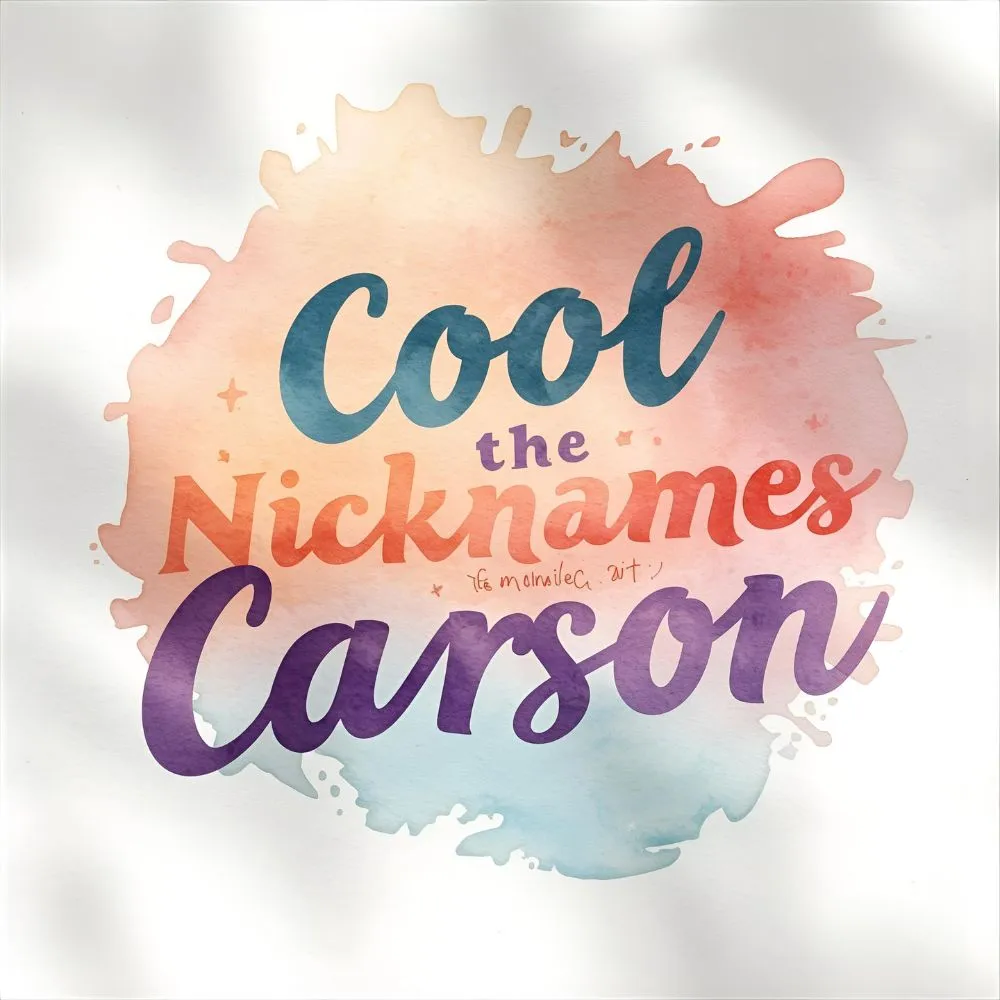 Cool Nicknames for Carson